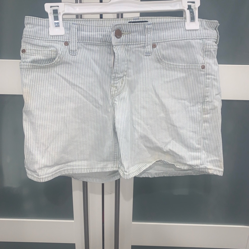 Gap Blue and White Stripped Jean Shorts
